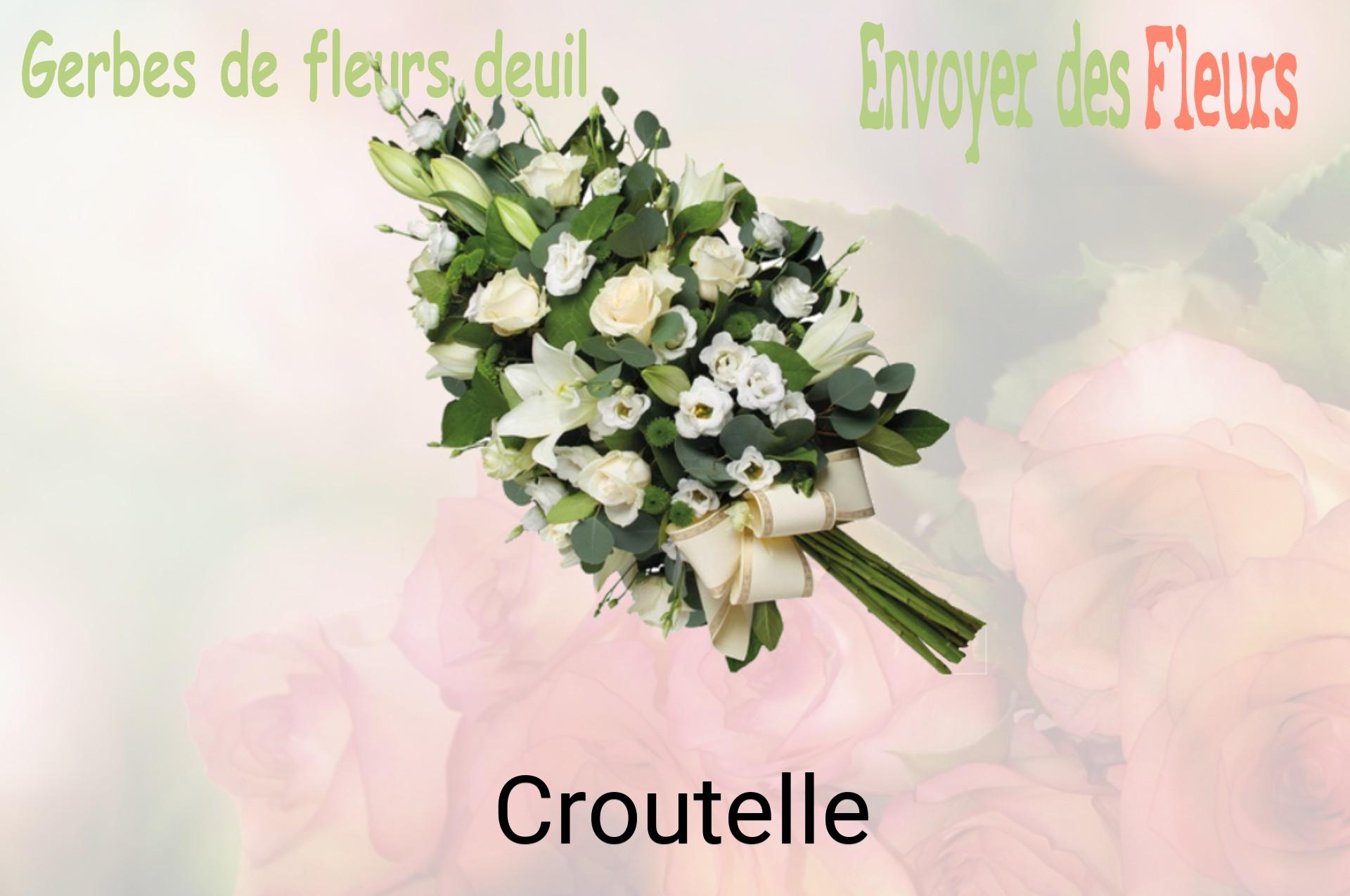 Gerbe de fleurs de deuil livrée à Croutelle